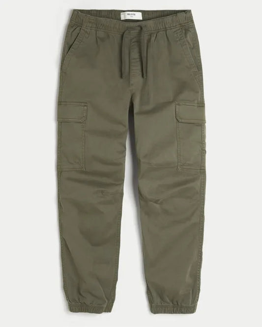 Loose Twill Cargo Joggers