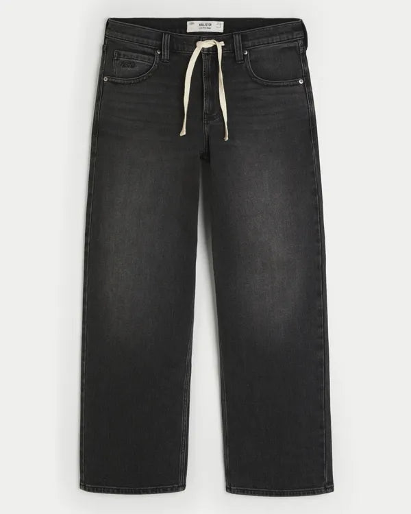 Low-Rise Drawstring Baggy Jeans