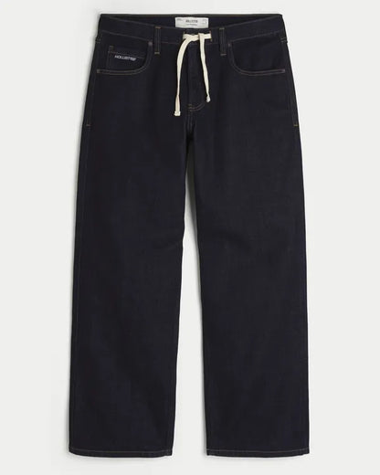 Low-Rise Drawstring Waist Baggy Jeans