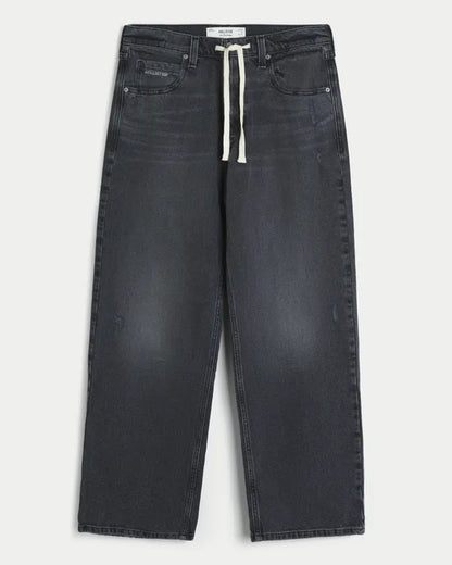 Low-Rise Drawstring Waist Baggy Jeans