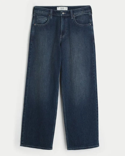 Low-Rise Back Pocket Graphic Baggy Jeans