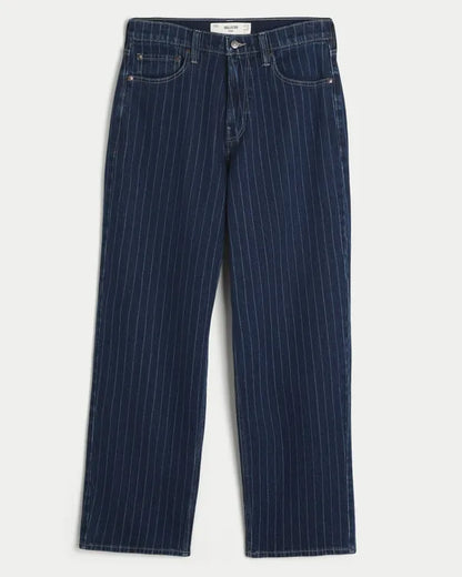Pinstripe Baggy Jeans