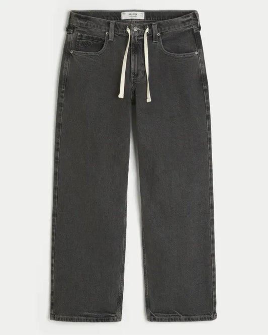 Low-Rise Drawstring Waist Baggy Jeans