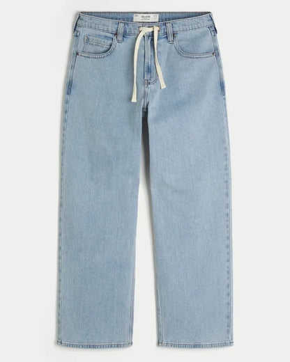 Low-Rise Drawstring Waist Baggy Jeans