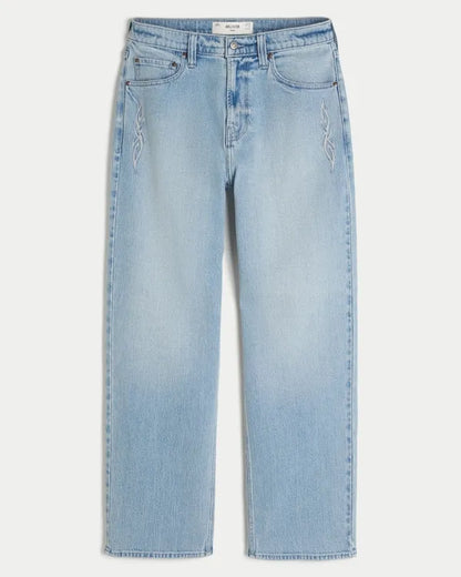 Embroidered Graphic Baggy Jeans