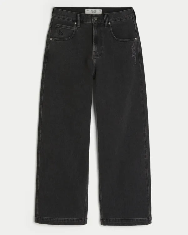 Embroidered Graphic Super Baggy Jeans