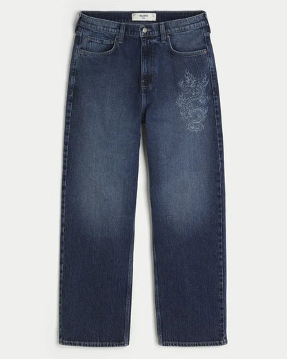 Dragon Graphic Baggy Jeans