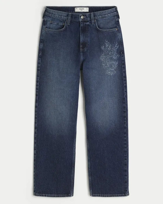 Dragon Graphic Baggy Jeans
