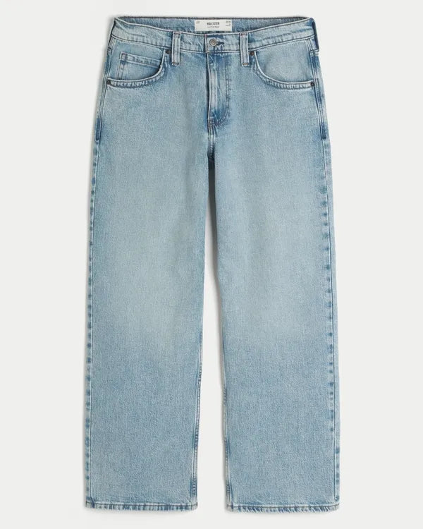 Low-Rise Embroidered Baggy Jeans