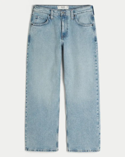 Low-Rise Embroidered Baggy Jeans