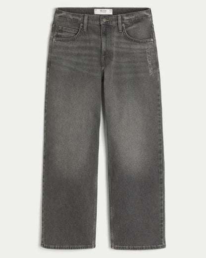 Low-Rise Logo Graphic Baggy Jeans