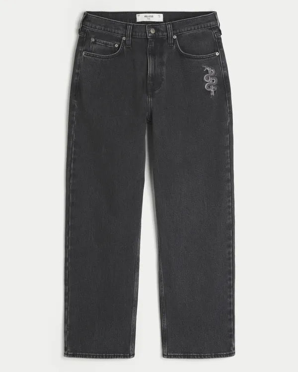 Snake Graphic Baggy Jeans