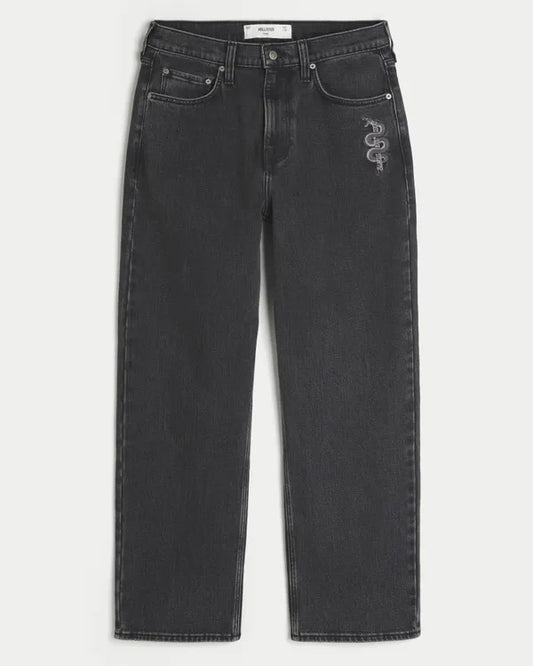 Snake Graphic Baggy Jeans