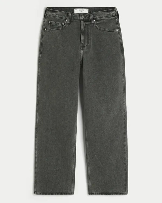 Logo Embroidery Baggy Jeans