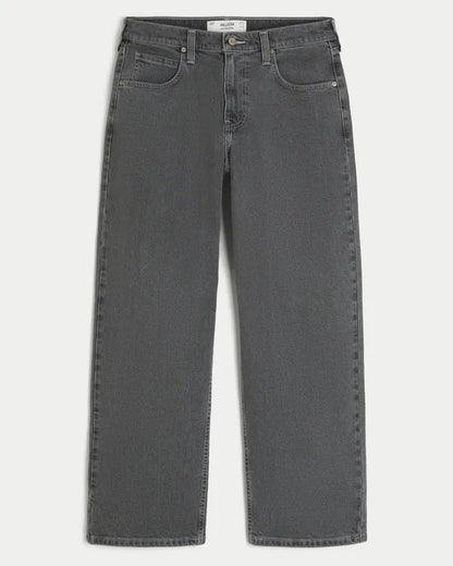 Low-Rise Back Graphic Baggy Jeans