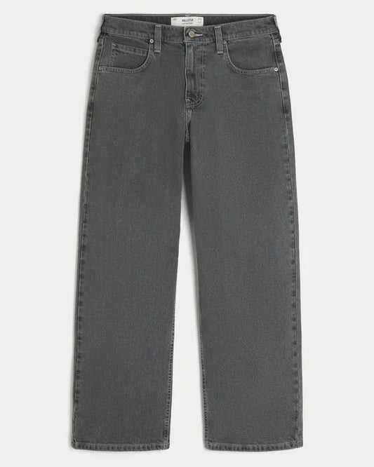 Low-Rise Back Graphic Baggy Jeans