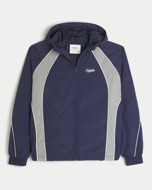 Hooded Logo Windbreaker Jacket