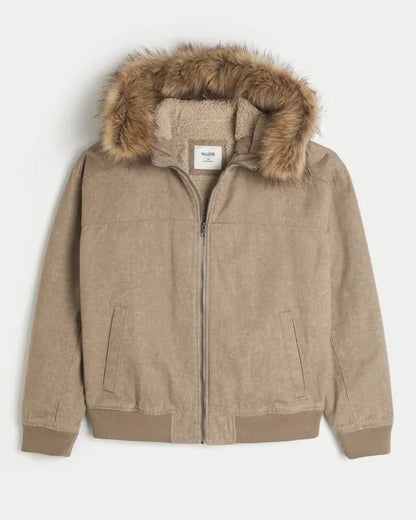 Hooded Faux Fur-Lined Jacket