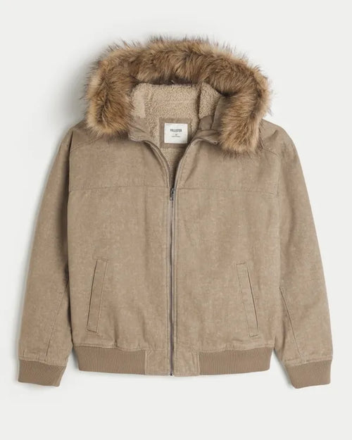 Hooded Faux Fur-Lined Jacket