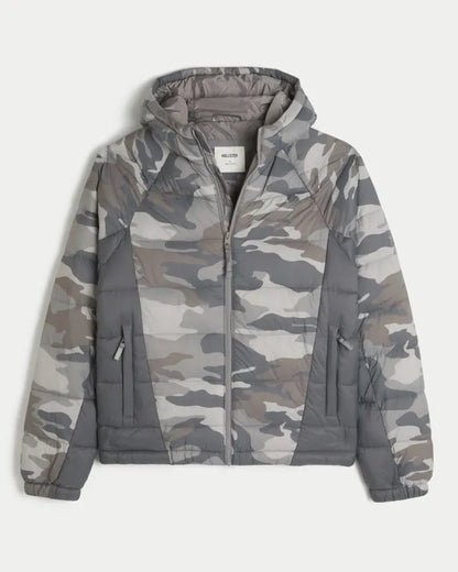 Hooded Camo Puffer Jacket