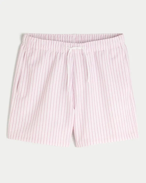 Mid-Thigh Seersucker Swim Trunks