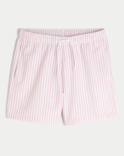 Mid-Thigh Seersucker Swim Trunks