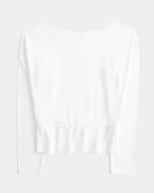 Banded Knit Off-the-Shoulder Top