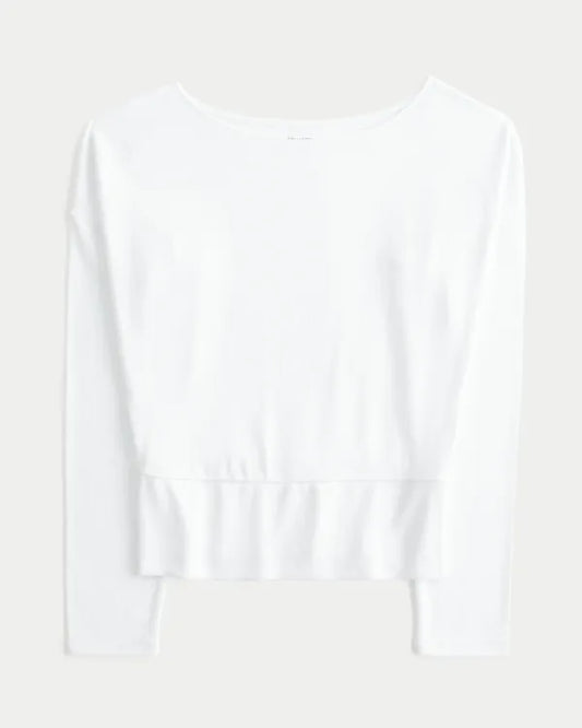 Banded Knit Off-the-Shoulder Top