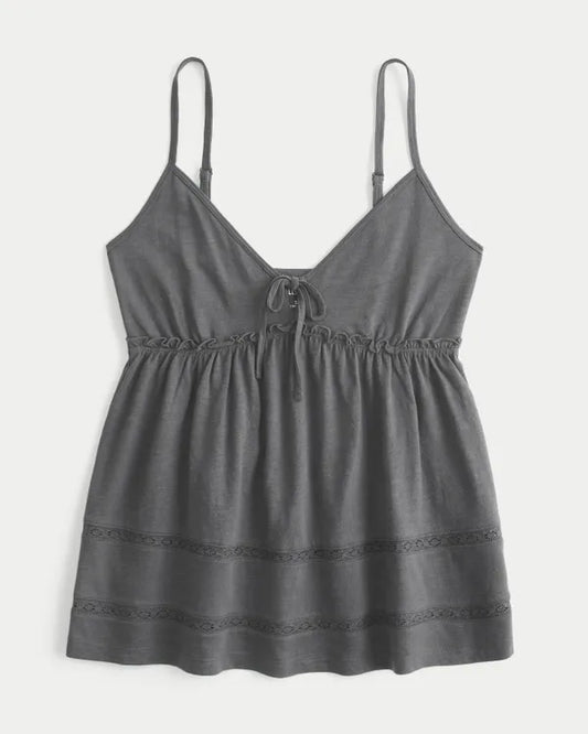 Tie Front Babydoll Top