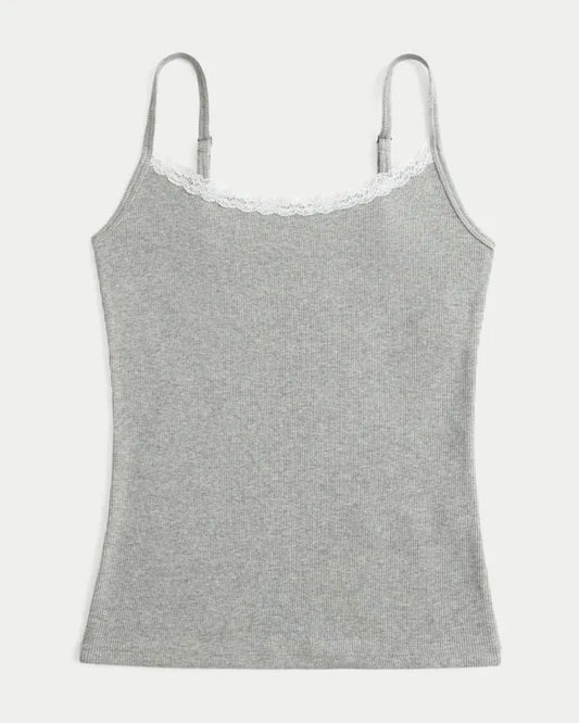 Rib Lace Trim Cami
