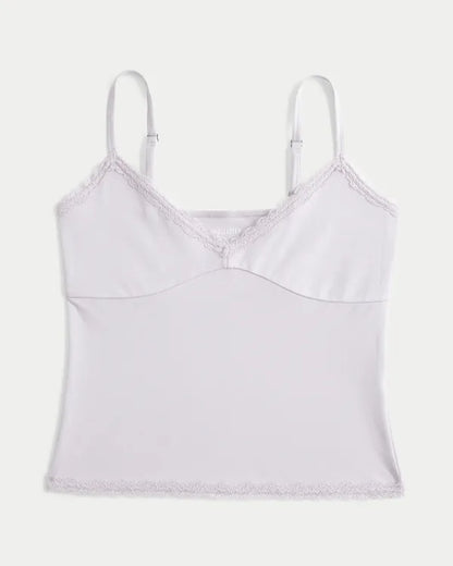 Smooth Seamless Fabric Lace Trim Cami