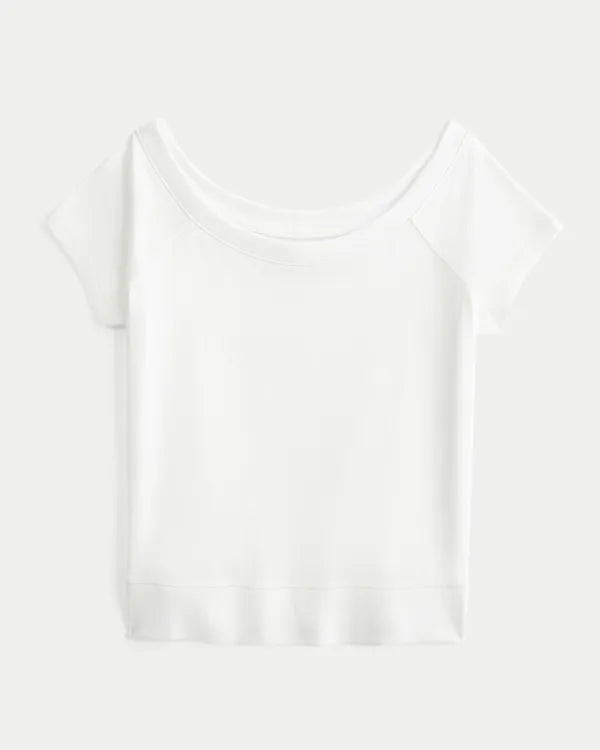 Logo Graphic Slash-Neck Tee