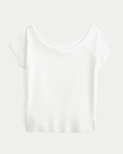 Logo Graphic Slash-Neck Tee