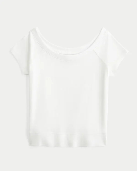 Logo Graphic Slash-Neck Tee