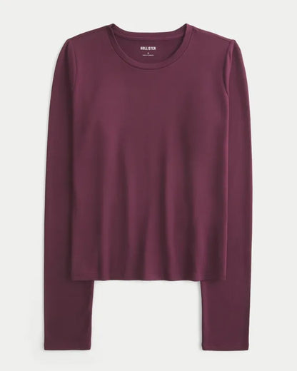 Long-Sleeve Seamless Fabric Crew Baby Tee