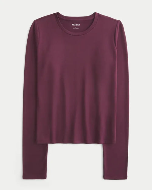 Long-Sleeve Seamless Fabric Crew Baby Tee