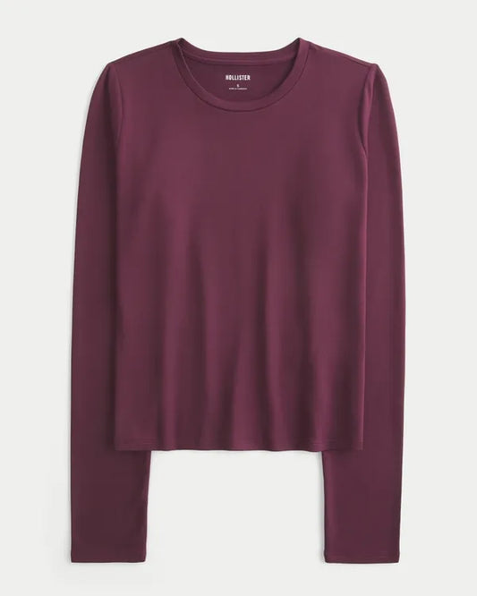 Long-Sleeve Seamless Fabric Crew Baby Tee