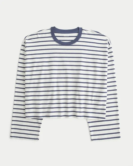 Boxy Long-Sleeve Crew T-Shirt