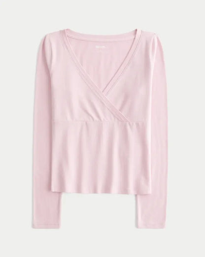 Long-Sleeve Wrap Front Baby Tee