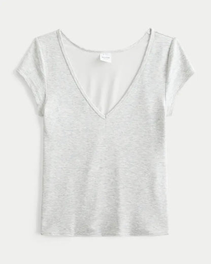 Must-Have Basic Reversible V-Neck/Slash-Neck T-Shirt