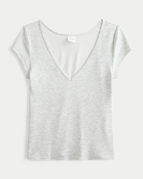 Must-Have Basic Reversible V-Neck/Slash-Neck T-Shirt