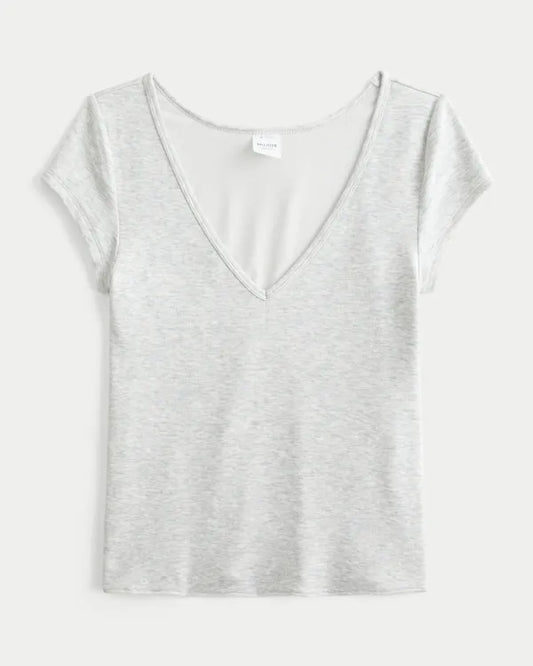 Must-Have Basic Reversible V-Neck/Slash-Neck T-Shirt