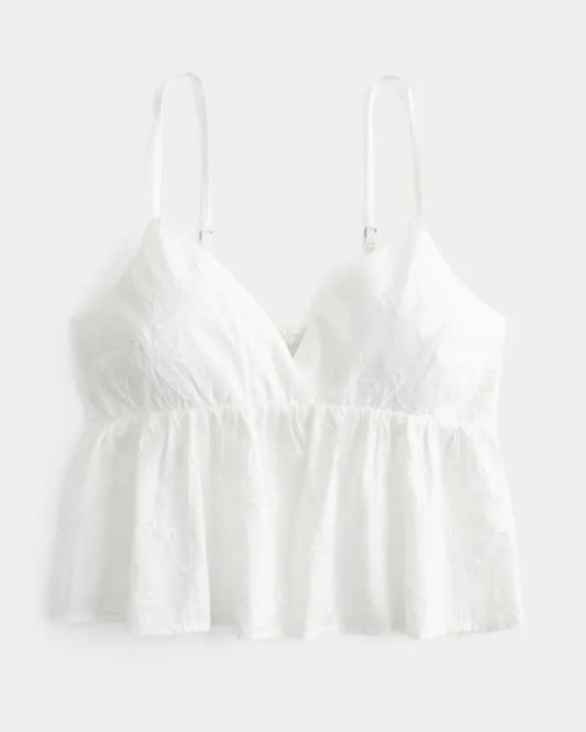 Easy Embroidered Shine Babydoll Top