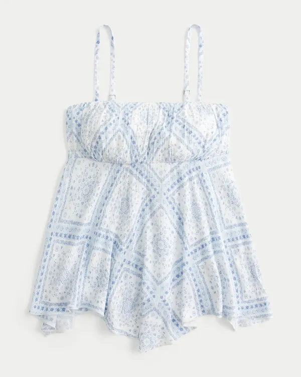 Strapless Handkerchief Hem Top