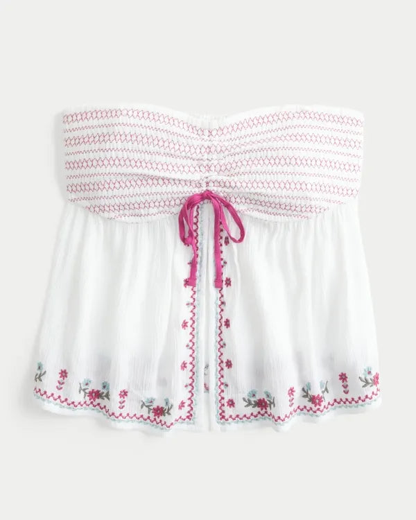 Easy Strapless Flyaway Babydoll Top