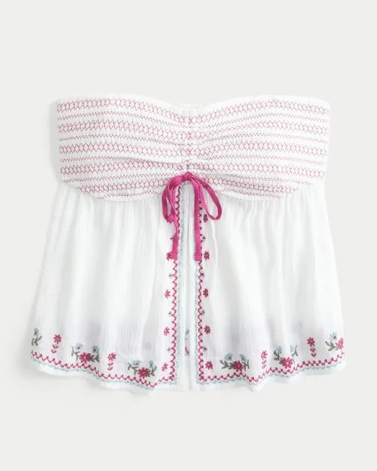 Easy Strapless Flyaway Babydoll Top