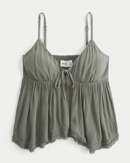 Easy Shine Ruffle Babydoll Top