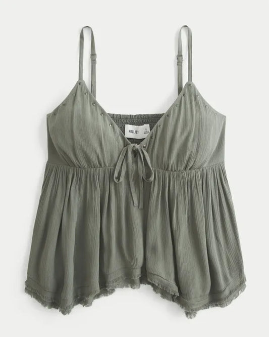 Easy Shine Ruffle Babydoll Top