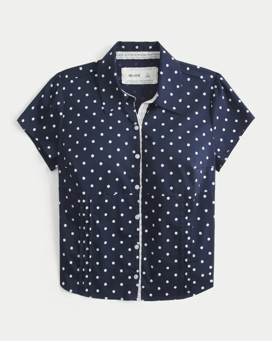 Short-Sleeve Button Front Shirt