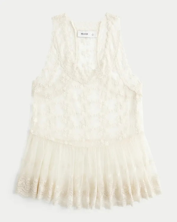 All-Over Lace Racerback Tank